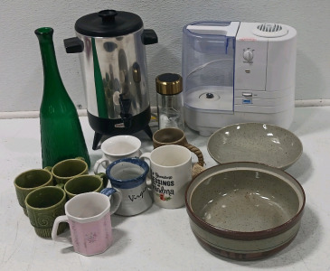 (1)Empire Party Coffeemaker (1) ReliOn Humidifier (9) Coffee Cups & More