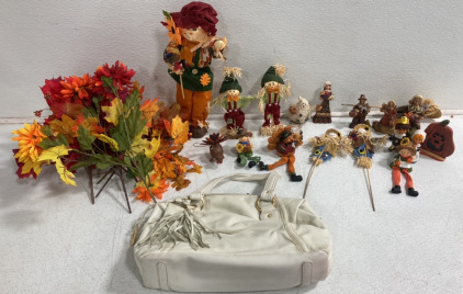 (1) Worthington Handbag (17) Assorted Fall Decor