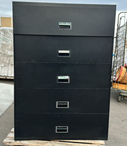 42’’ x 18 1/2’’ x 60’’ Black 5 Drawer Filing Cabinet