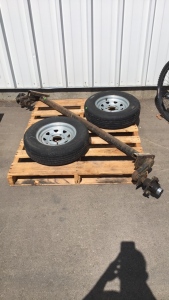 Trailer Axle And (2) Trailer Tires