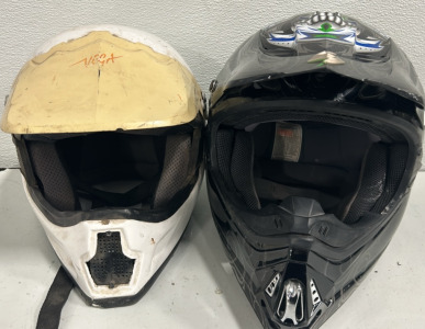 (1) Vega Motocross Helmet Xtra Small (1) Snell Motocross Helmet Large