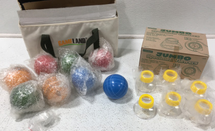 (1) Gameland Bocce Ball Set (1) Jumbo Specimen Viewers set