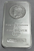 5 Troy Ounce .999+ Fine Silver Bar