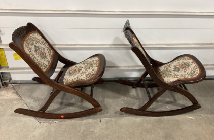 (2) Wooden Rocking Chairs