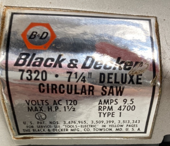 (1) Black And Decker 7320 Circular Saw (2) 7-7 1/4” Saw Blades And More!