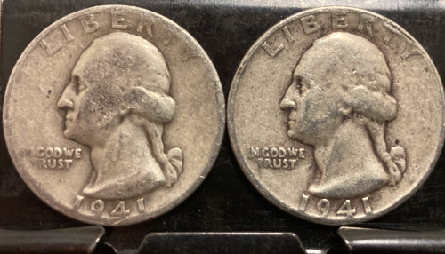 (2) 1941 90% SILVER QUARTERS— VERIFIED AUTHENTIC