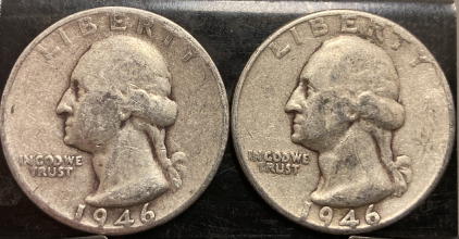 (2) 1946 90% SILVER QUARTERS— VERIFIED AUTHENTIC