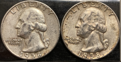 (2) 1958 90% SILVER QUARTERS— VERIFIED AUTHENTIC