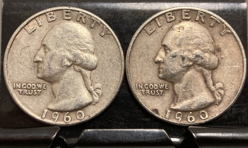 (2) 1960 90% SILVER QUARTERS— VERIFIED AUTHENTIC