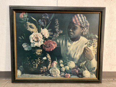 FRAMED WALL ART BY FREDERIC BAZILLE. 1870- 42”x 35”