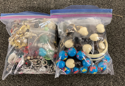 (2) BAGS OF COSTUME JEWELRY