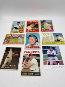 (9) Baseball Cards - Mickey Mantle