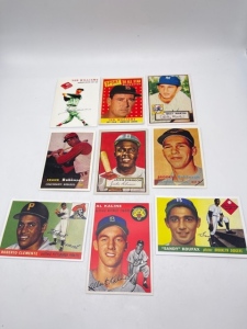 (9) Baseball Cards - Jackie Robins, Ted Williams & More