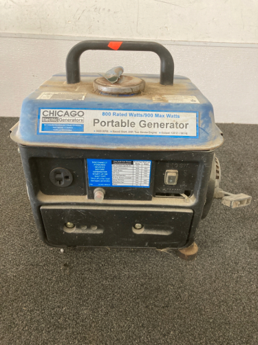 CHICAGO ELECTRIC GENERATORS PORTABLE GENERATOR, 800 WATT RATED, 2HP (UNTESTED)