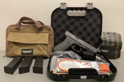 GLOCK G20 GEN 4 10MM AUTO PISTOL WITH ORIGINAL HARD CASE, SOFT CASE, (3) MAGAZINES, HOLSTER AND MORE- NEW, NEVER FIRED!— BVKV036