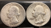 (2) 1935 90% SILVER QUARTERS— VERIFIED AUTHENTIC