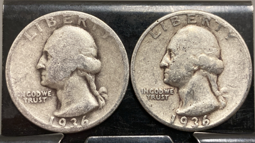 (2) 1936 90% SILVER QUARTERS— VERIFIED AUTHENTIC