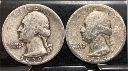 (2) 1939 90% SILVER QUARTERS— VERIFIED AUTHENTIC