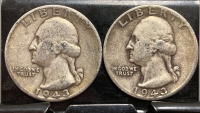 (2) 1943 90% SILVER QUARTERS— VERIFIED AUTHENTIC