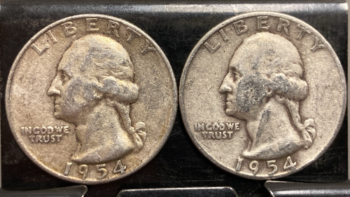 (2) 1954 90% SILVER QUARTERS— VERIFIED AUTHENTIC