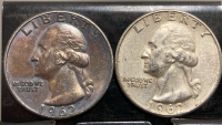 (2) 1962 90% SILVER QUARTERS— VERIFIED AUTHENTIC