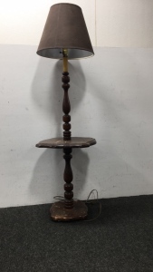 Wood Floor Lamp/End Table