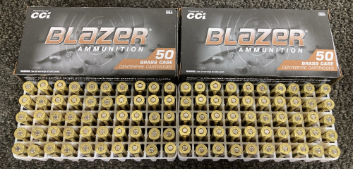 (100) RNDS. CCI BLAZER 9MM LUGER 124 GR. FMJ AMMO