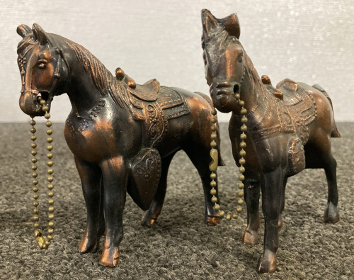 (2) 4” BRONZE HORSE STATUES