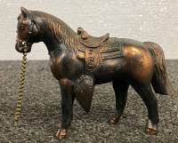 (2) 4” BRONZE HORSE STATUES - 3