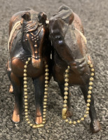 (2) 4” BRONZE HORSE STATUES - 4