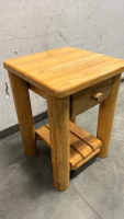 LOG SIDE TABLE W/ DRAWER (31”x 21”) - 3