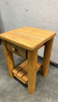 LOG SIDE TABLE W/ DRAWER (31”x 21”) - 4