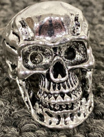 (2) MEN’S SILVER TONED SKULL RINGS - 2