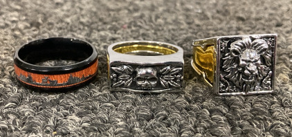 (2) POISON RINGS AND OUTDOOR SCENE RING