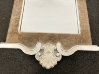 WALL MIRROR WITH RUSTIC FRAME AND DECORATIVE PIECES (MIRROR IS 15”x23”-FRAME IS 23”x40”) - 2