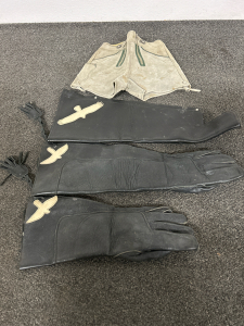 3 FALCONRY LEATHER GLOVES AND SKINNY LEATHER SHORTS