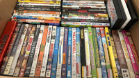 BOX OF DVD’S AND BLUE-RAY MOVIES AND 3 ZIPPER CASES WITH MOVIES - 3