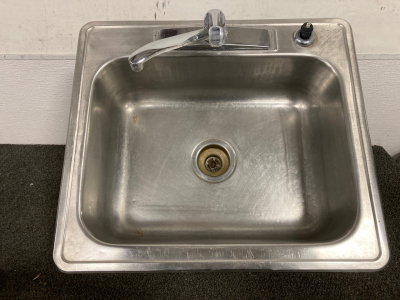 KITCHEN SINK, 25”X22”x7” WITH FAUCET