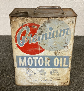 (1) VINTAGE PREMIUM MOTOR OIL 2 GALLON CAN