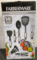 FARBERWARE 14 TOOL AND GADGET PROFESSIONAL SET, METAL GREEN LEAF METAL STAND - 4