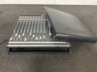 PHONIC POWERPOD 1860 POWERED MIXER- SHOWS SIGNS THAT IT POWERS ON BUT NO POWER CORD INCLUDED- NO OUTPUT