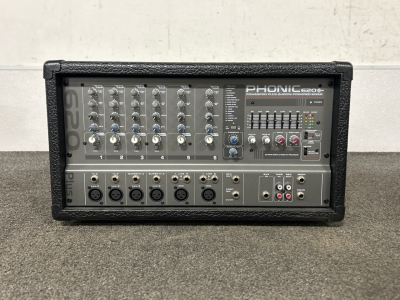 PHONIC 620 POWERPOD PLUS 2x100W POWERED MIXER. DOES NOT POWER ON. FOR PARTS OR REPAIR.