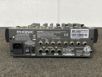 PHONIC POWERPOD 820 (PARTS OR REPAIR), (1) SEMI-FUNCTIONAL PHONIC 415 R 150 W POWER MIXER WITH USB RECORDER (POWERS ON NO OUTPUT), (1) PHONIC 415 MIXER FOR PARTS OR REPAIR ONLY - 9