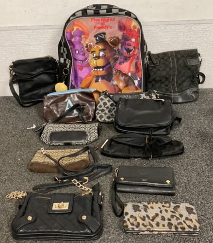 FIVE NIGHTS AT FREDDYS BACKPACK, COACH HAND BAGS, TUTILO HAND BAG, EVLCARI BAG, SONOMA BAG AND MORE