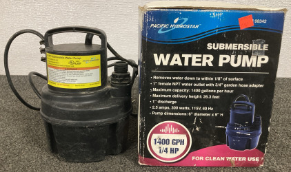 1/4 HP SUBMERSIBLE WATER PUMP- NOT FULLY TESTED BUT DID POWER ON