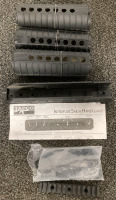 (16) RNDS 5.56 AMMO IN PMAG 30 RND. AR MAGAZINE, HAND GUARDS, RAILS, AMMO BELTS WITH STARTER TABS, PISTOL HOLSTER AND MILITARY BELT - 4