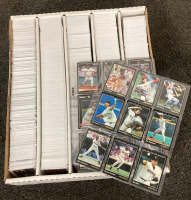 BIG BOX OF BASEBALL CARDS, HOCKEY CARDS, FOOTBALL CARDS, WALL ART AND PIN - 4