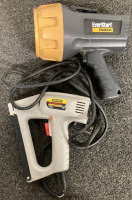 CIRCULAR 7 1/4” SKILSAW, DRILL MASTER HEAT GUN, STANLEY ELECTRIC SHARPSHOOTER, EVERSTART FLASHLIGHT, WELLER SOLDERING GUN, SKIL JIGSAW - 6