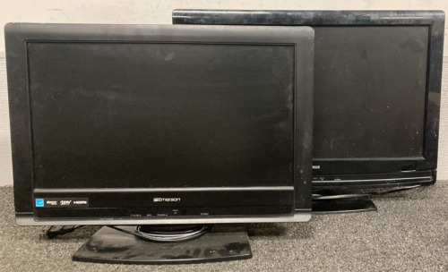 21” SYLVANIA TV (POWERS ON), 16” EMERSON TV (POWERS ON)