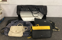 (7) BAGS AND PURSES INCLUDING PROTEGE DRESS BAG, LAKORUS DRESS BAG, JAGUAR PURSE, IVORY PURSE, KATE LANDRY PURSE, LIRA BY ASCOT MESSENGER BAG, (1) CDPROJECTS CASE WITH VARIOUS CDS